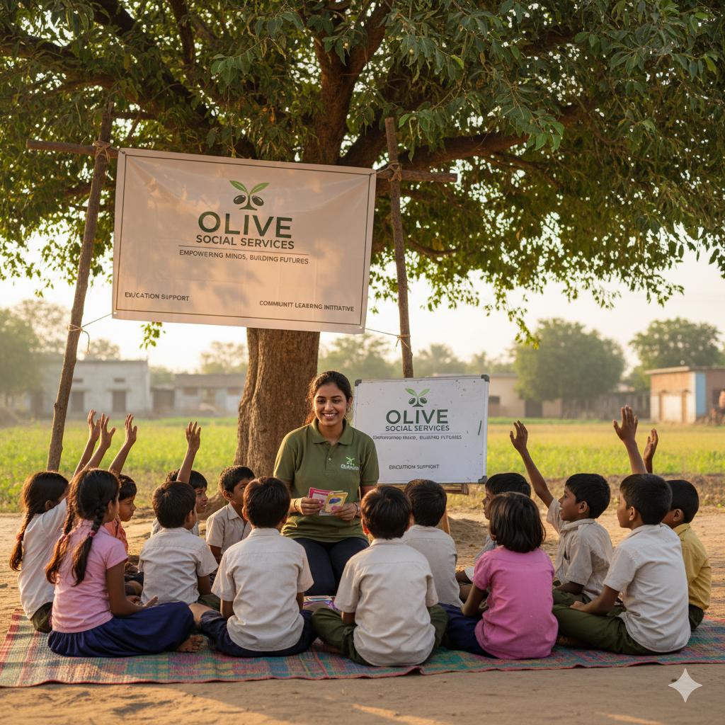 Teaching and mentoring children in an outdoor class